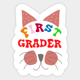 Funny First grader Cat T-shirt Sticker